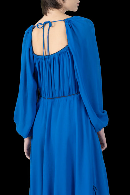 Vestido Azul Longo Cris Barros