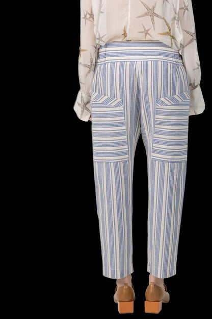 Calça listrada Detalhe Mixed