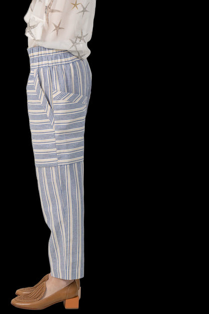Calça listrada Detalhe Mixed