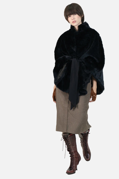 Pelerine Preto Pelo Mixed