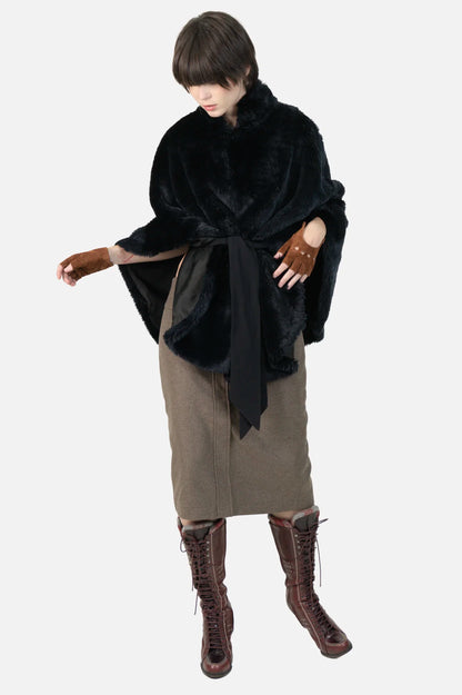Pelerine Preto Pelo Mixed