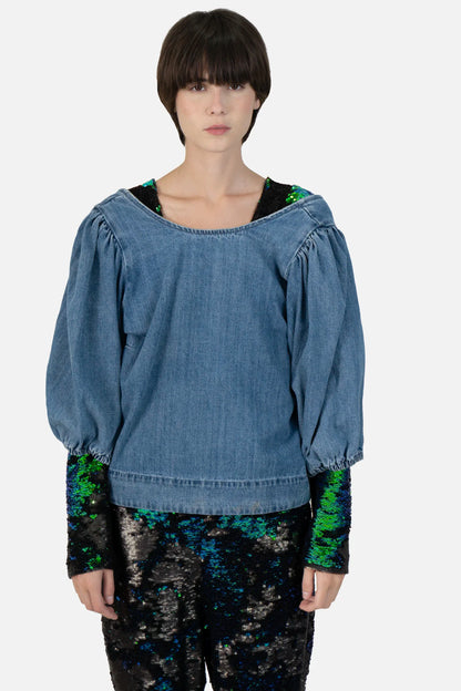 Blusa Jeans Detalhe Zara