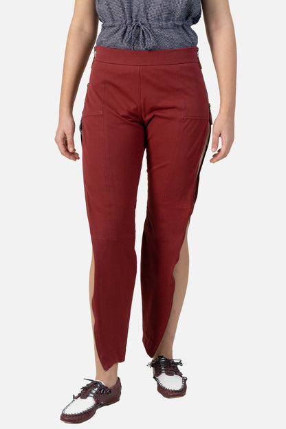 Calça Vinho Detalhe Paula Raia