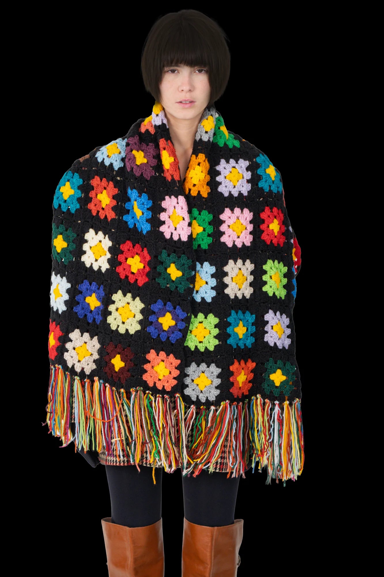 Xale Color Crochê