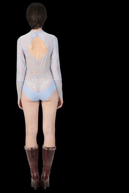 Body Azul Renda Garimpo Adda