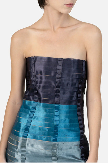 Vestido Tricolor Fita Glória Coelho