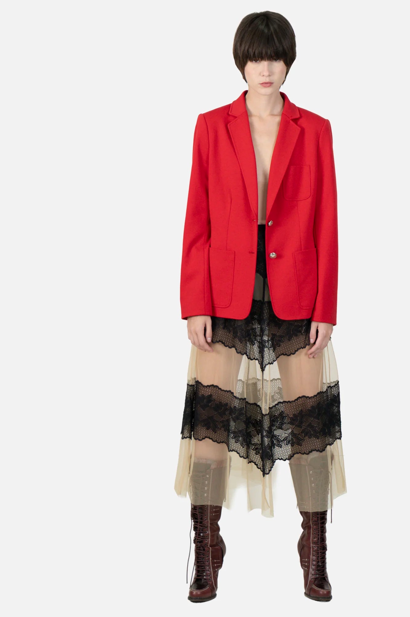 Blazer Vermelho Detalhe
