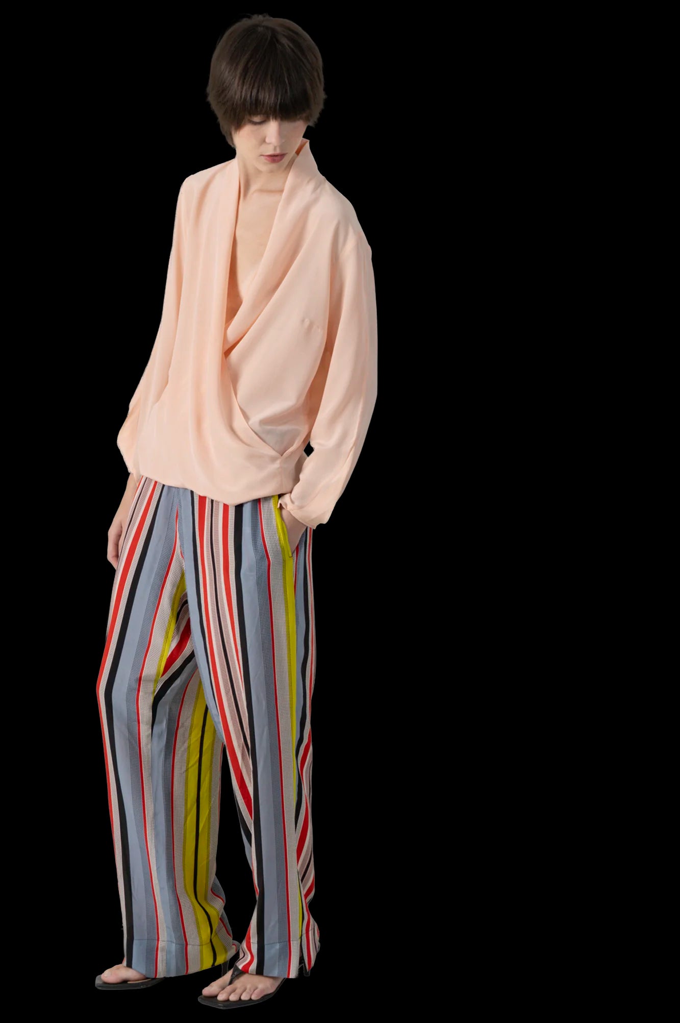 Calça Listrada Seda