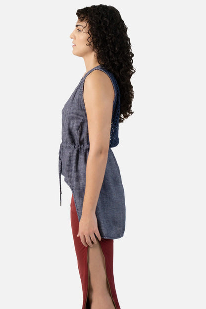 Blusa Azul Linho Paula Raia