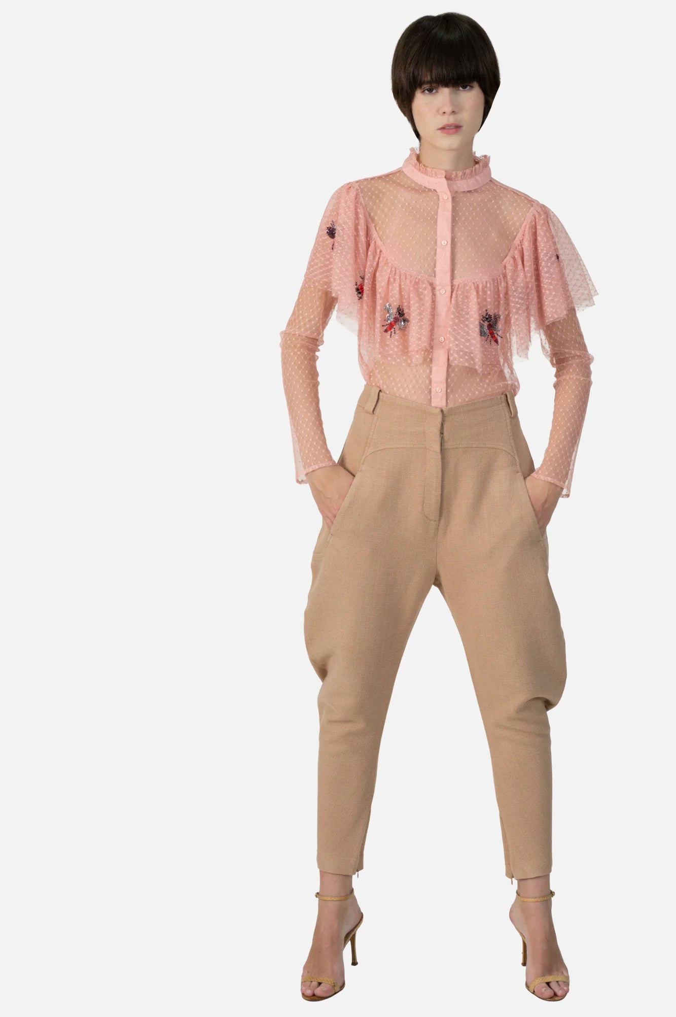 Calça Creme Detalhe
