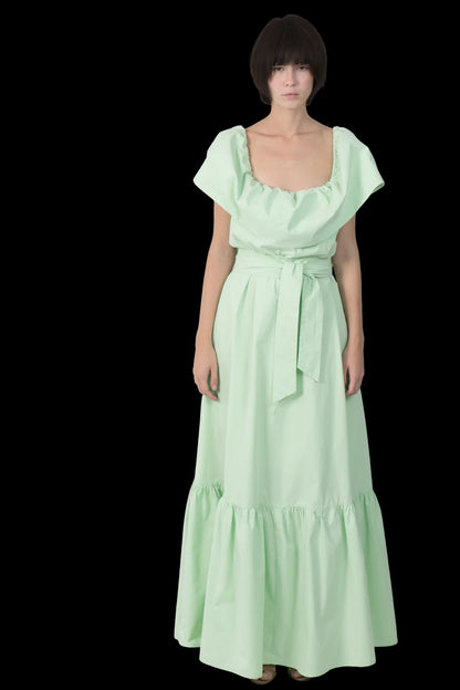 Vestido Verde Babado Carol Bassi