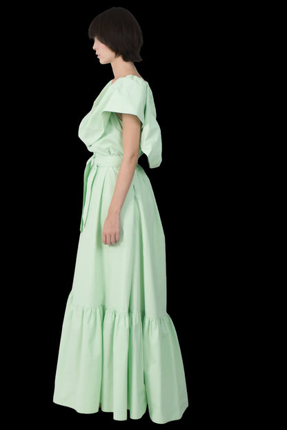 Vestido Verde Babado Carol Bassi