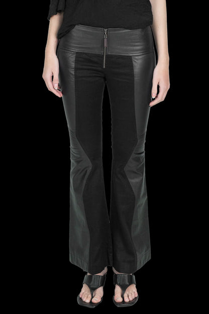 Calça Preta Couro Paula Raia
