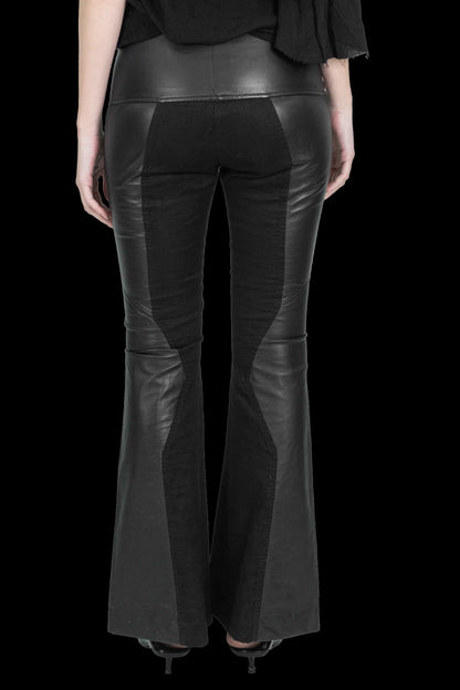 Calça Preta Couro Paula Raia