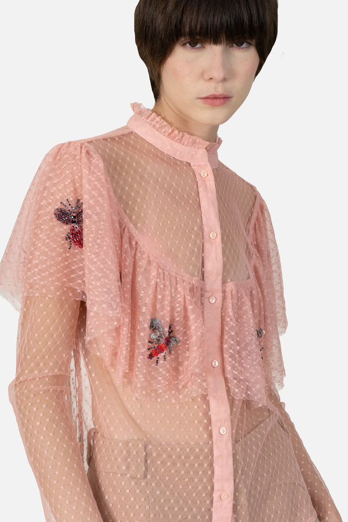 Camisa Rosé Bordada