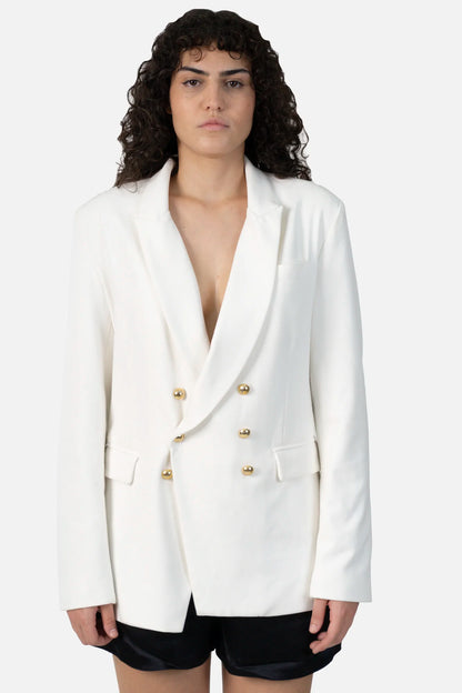 Blazer Branco Transpassado Mixed