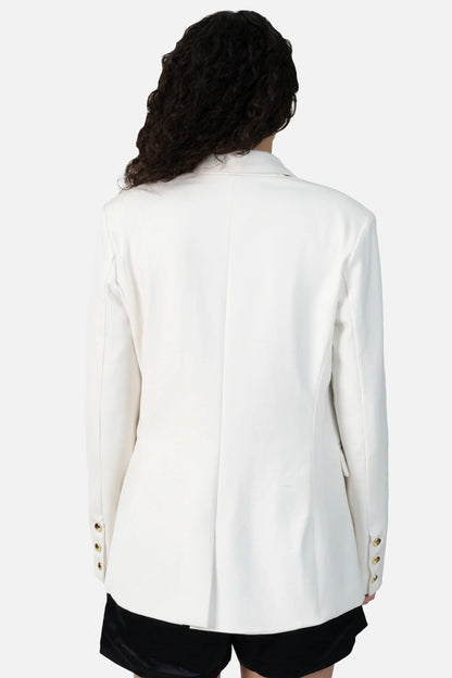 Blazer Branco Transpassado Mixed