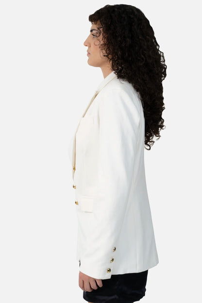 Blazer Branco Transpassado Mixed