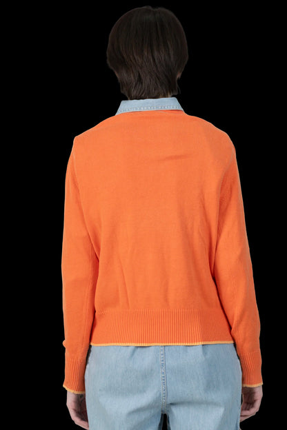 sueter laranja geometrico Lacoste