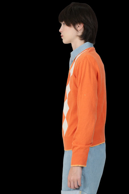 sueter laranja geometrico Lacoste