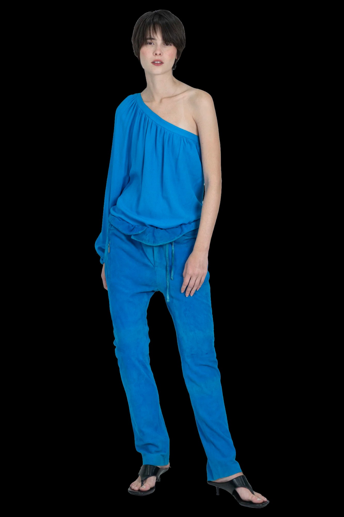 Blusa Azul Ombro