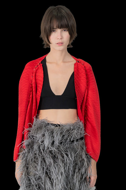 CASAQUETO VERMELHO DETALHE Framed