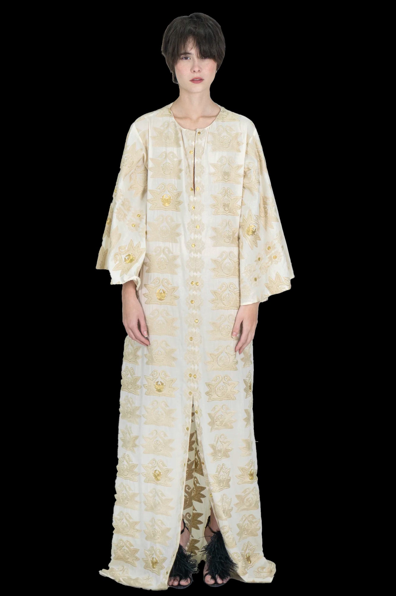 Vestido Cru Bordado