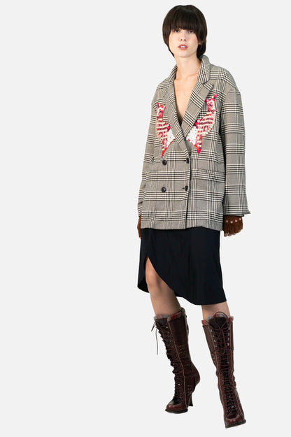 Blazer Bicolor Bordado Garimpo Adda