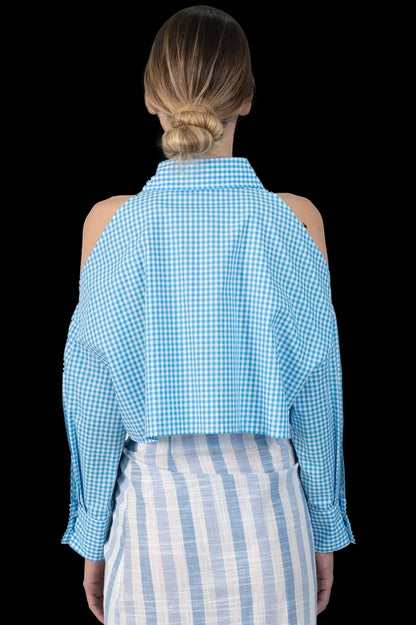 Cropped Azul Detalhe Reinaldo Lourenço
