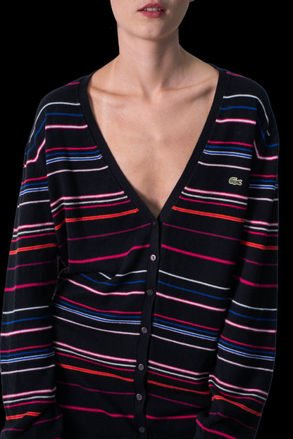 Cardigan Color Listrado Lacoste