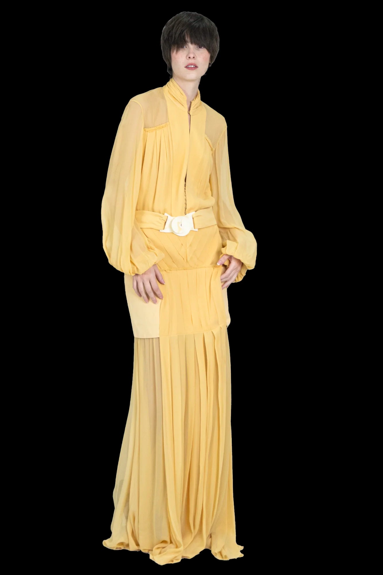 Vestido Amarelo Seda