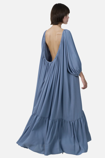 Vestido Azul Babado Candy Brown