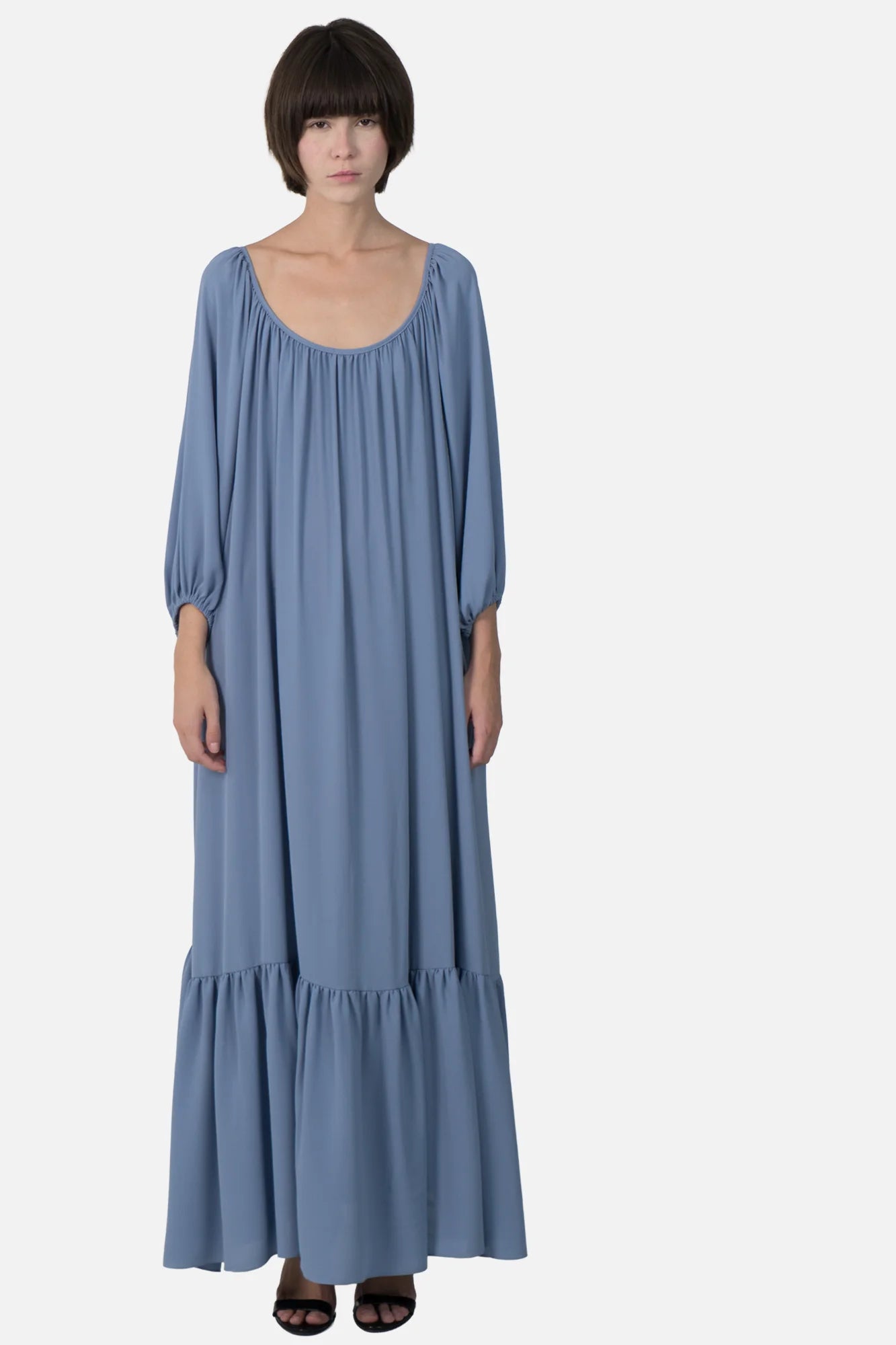Vestido Azul Babado