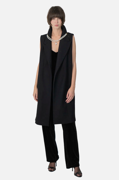 Colete Preto Longo Zara
