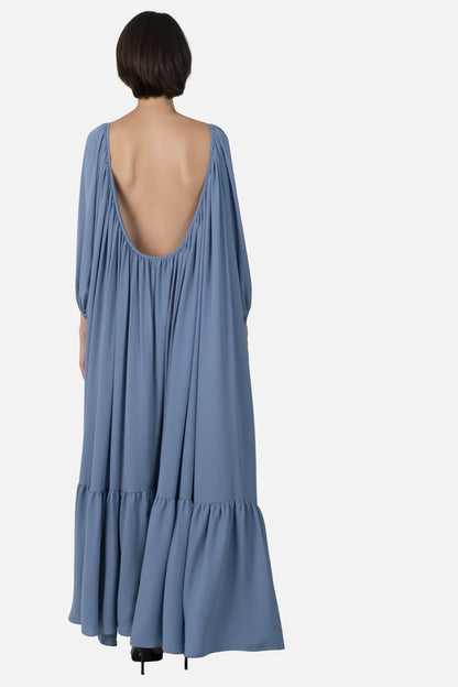 Vestido Azul Babado Candy Brown