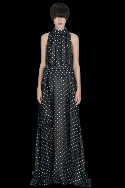 Vestido Poá Seda Carolina Herrera