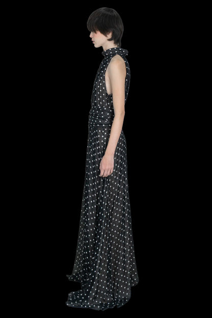 Vestido Poá Seda Carolina Herrera