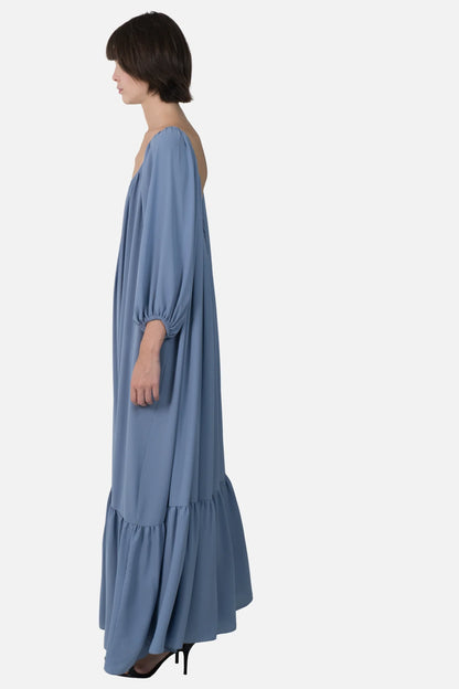 Vestido Azul Babado Candy Brown