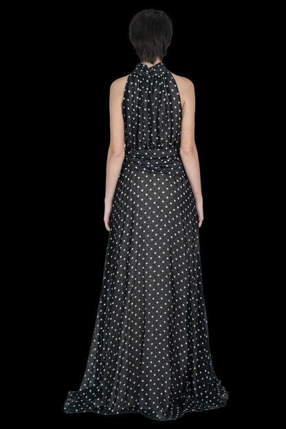 Vestido Poá Seda Carolina Herrera