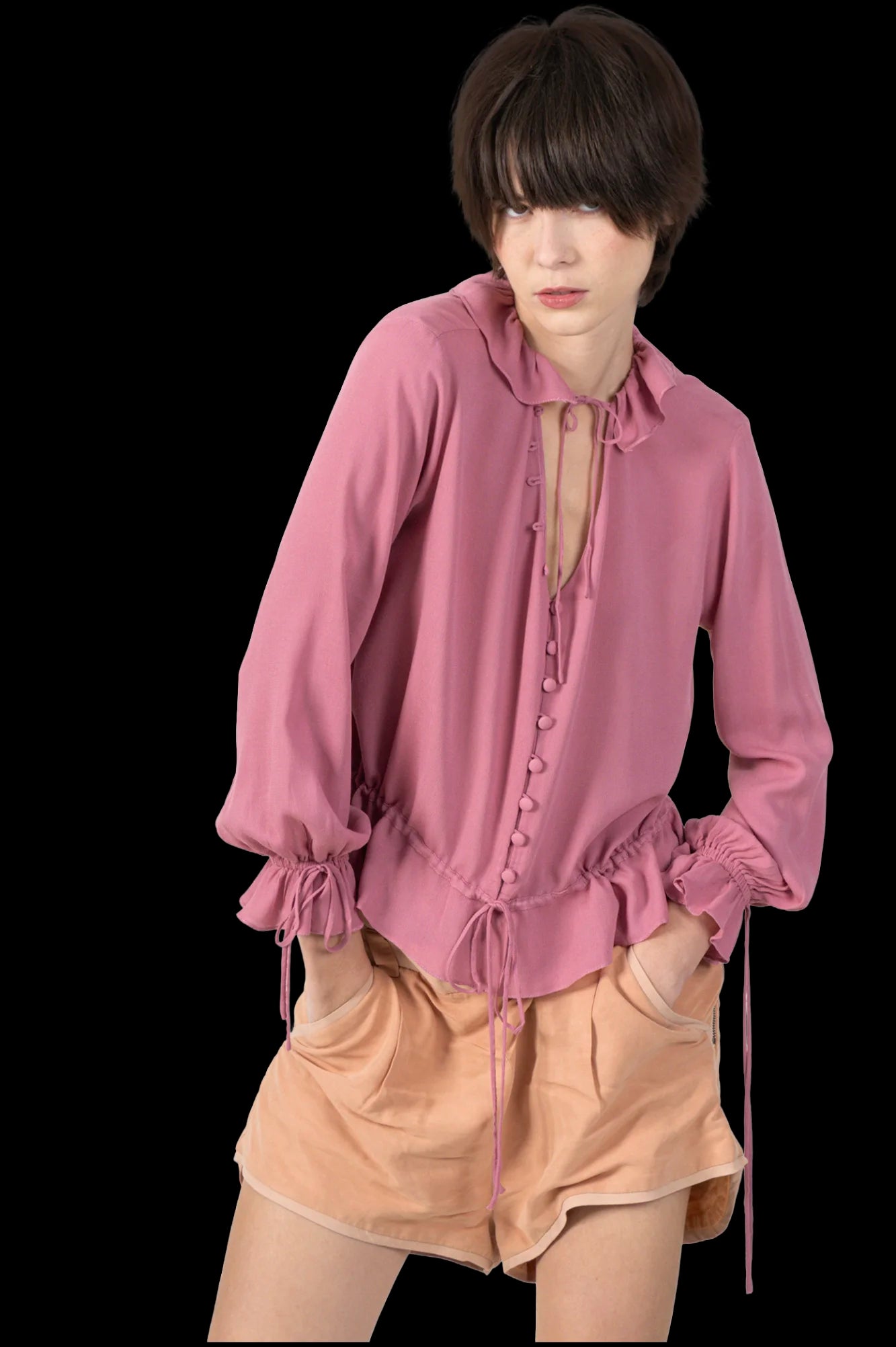 Camisa Rosé Seda