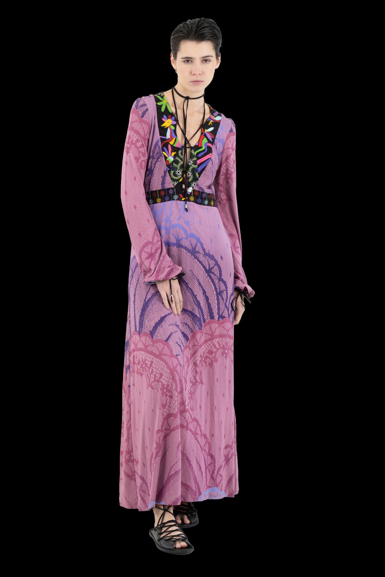Vestido Color Bordado