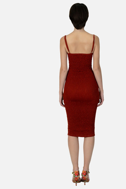 Vestido Vermelho Bandagem Francesca