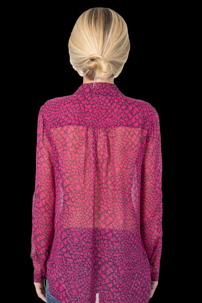 Camisa Bicolor Transparente Diane Von Furstenberg