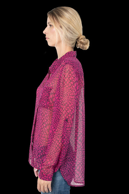 Camisa Bicolor Transparente Diane Von Furstenberg