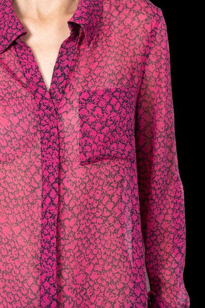Camisa Bicolor Transparente Diane Von Furstenberg