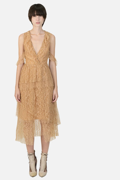 Vestido Caramelo Renda NK
