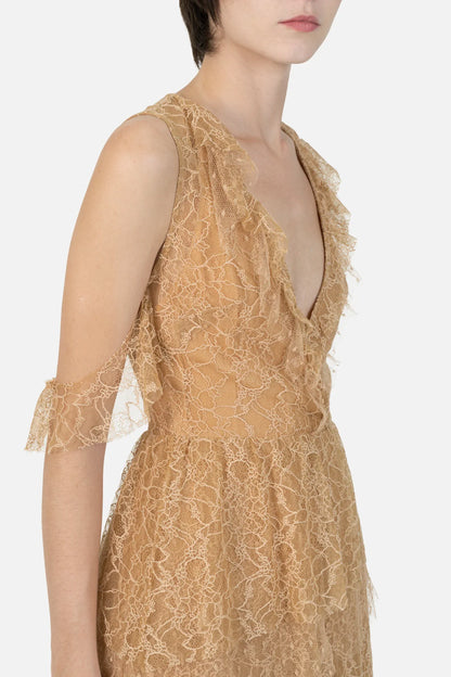 Vestido Caramelo Renda NK