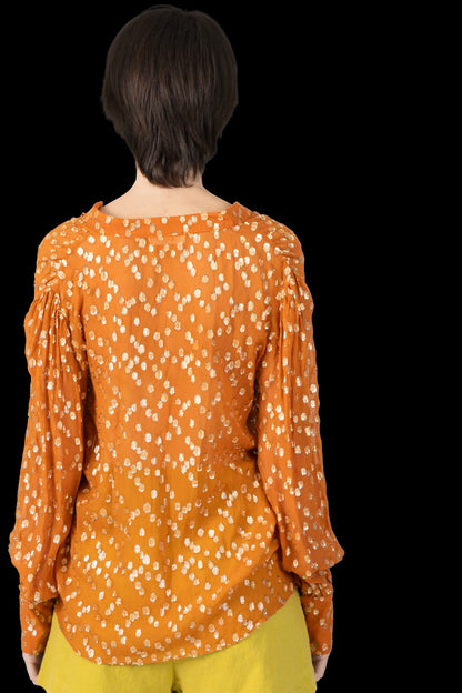 Blusa Laranja Textura Nati Vozza