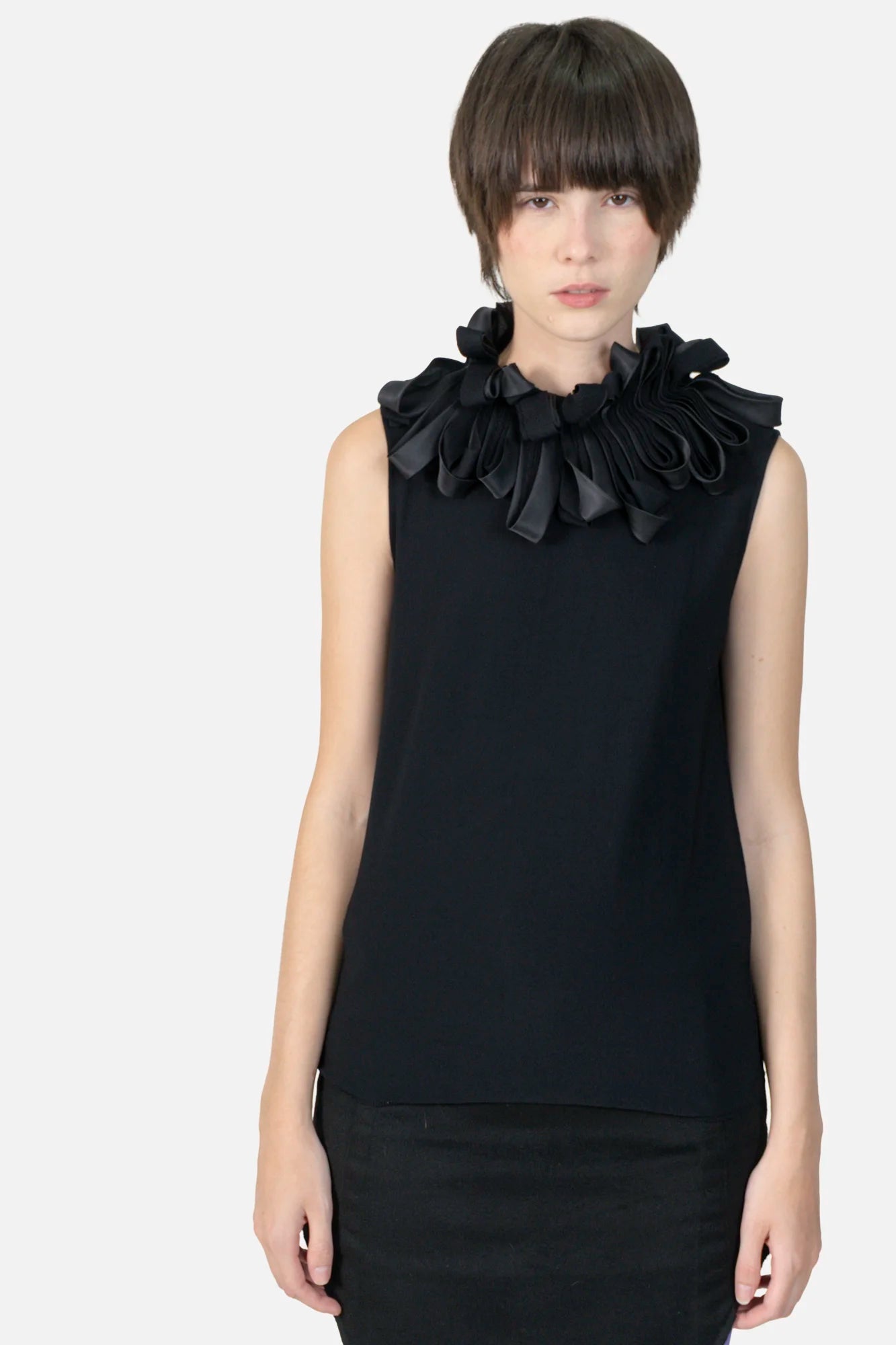 Blusa preto Babado