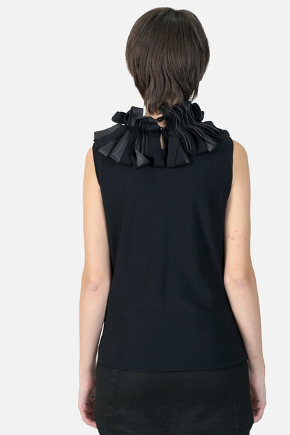 Blusa preta Babado Giorgio Armani